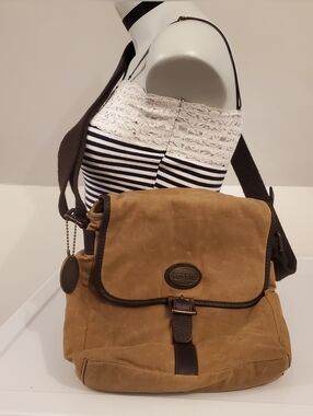 Fossil Vintage Distressed Canvas Buckle Cossbody Bag